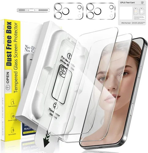 Vista 10 de [Paquete de 3+3] Protector de pantalla de privacidad para iPhone 17 Pro y protector de lente de cámara Transparente HD Vidrio templado 9H