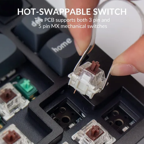 Vista 2 de Keychron Q2 - Versión de perilla de teclado mecánico con cable 65 diseño QMKVIA macro programable con interruptor Gateron G Pro marrón