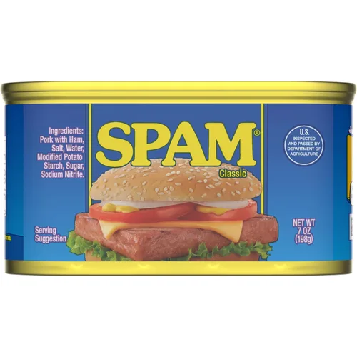 Vista 7 de SPAM 25% menos sodio, paquete de 12, latas de 7 onzas