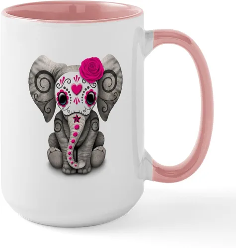 Vista 34 de CafePress Blue Elephant - Taza de café de cerámica de 15 oz (15.0 fl oz)