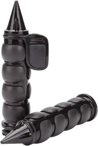 Vista 6 de Empuñaduras negras de manillar de motocicleta de 1 pulgada con acelerador compatible con Sportster 883 Street Bike Dirt Bike Cruiser y Chopper