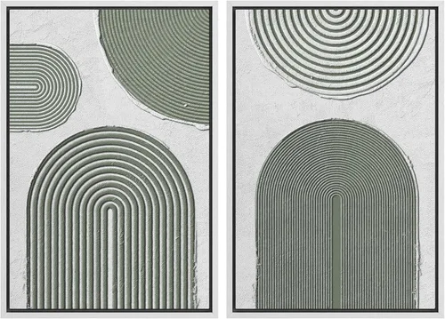 Vista 121 de SIGNWIN Lienzo enmarcado para pared, juego de arte con anillos de árbol de bosque grunge en blanco y negro, ilustraciones de naturaleza silvestre