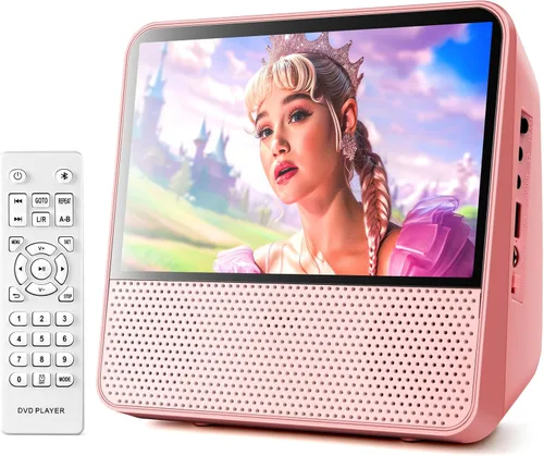 Vista 8 de Reproductor de DVD portátil de 9.8", 7" 1024x600, DVD y CD, Bluetooth 5.1 y 4000mAh Blanco