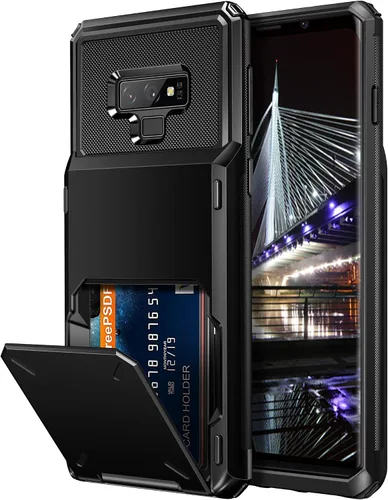 Vista 15 de Vofolen Funda tipo cartera para Galaxy Note 8 con soporte para tarjeta de crédito, bolsillo de 4 ranuras, puerta abatible, antiarañazos, de doble