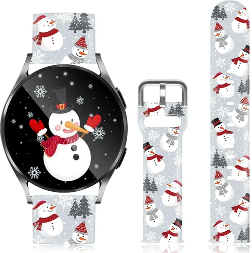 Vista 11 de Correa de reloj de 20 mm de Navidad compatible con Samsung Galaxy 6/5/5 Pro/4/4 Classic/3 (41 mm)/Active 1 y 2, tamaños 40 mm 41 mm 42 mm 44 mm 45