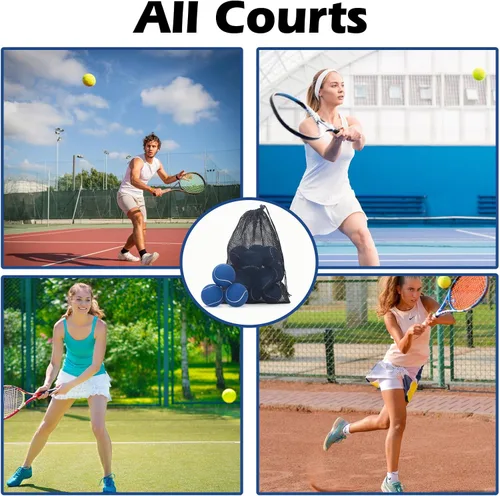 Vista 7 de SUNEZLGO Paquete de 12 pelotas de tenis, pelotas de tenis de entrenamiento de presión avanzadas, pelotas de tenis para perros, tenis grueso