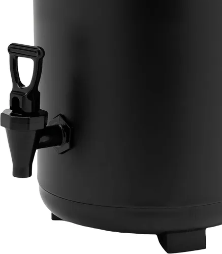 Vista 7 de Dispensador de bebidas aislado de 8 litros/2.11 galones, dispensador de bebidas frías y calientes de acero inoxidable negro con termómetro