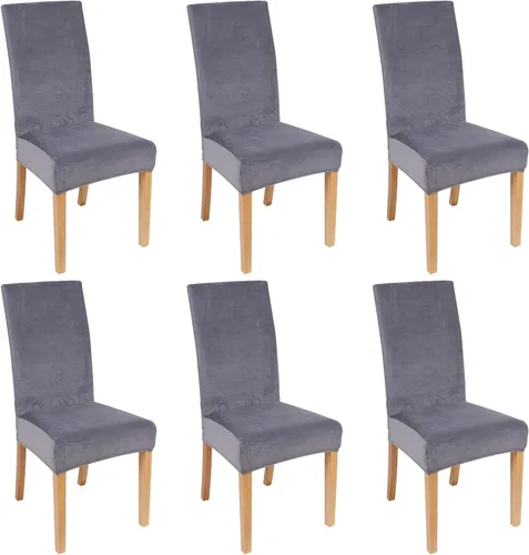 Vista 56 de smiry - Fundas para sillas de comedor de terciopelo elástico y suave, extraíbles, Terciopelo, Beige