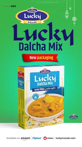 Vista 6 de Lucky Dalcha Spice Mix / Dal Gosht Masala (paquete de 5) - Mezcla de polvo listo para hacer sabroso guiso de carne, lentejas y verduras - Bajo