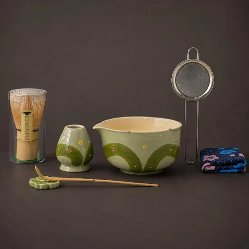 Vista 13 de Juego de batidor de matcha, juego de 7 piezas de matcha con cuenco de matcha pintado a mano Púrpura