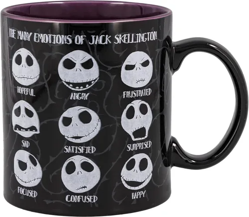 Vista 10 de Silver Buffalo Disney Nightmare Before Christmas Jack and Sally Misfit Love - Taza de cerámica con borde ancho, 16 onzas