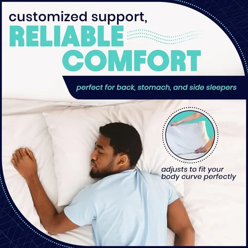 Vista 5 de EnerPlex Almohadas de espuma viscoelástica tamaño King – Paquete de 2 – Relleno ajustable para dormir con relleno extra – Certificado CertiPUR-US