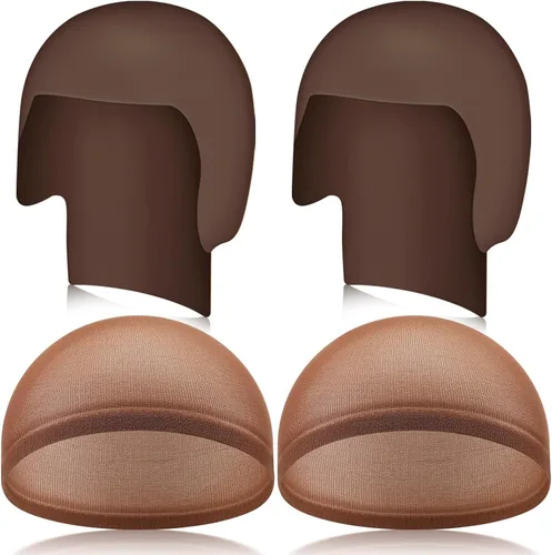 Vista 9 de WILLBOND 4 piezas de gorras calvas de Halloween para maquillaje de látex calvo, gorra para cabeza, peluca, sombrero, accesorios de disfraz