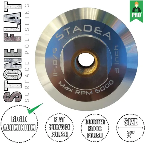 Vista 2 de ABP101Q 3 Inch Hook and Loop Backing Pad With Rigid Aluminium Backing, 5/8" 11 Brass Arbor