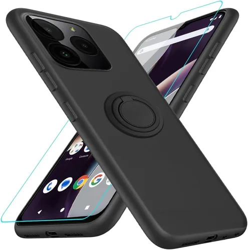 Vista 14 de Funda para Pinwheel Genesis 3 / BLU G64 Funda para teléfono con protector de pantalla HD, soporte de anillo giratorio de 360°, soporte de silicona