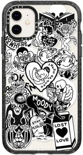 Vista 17 de Funda Impact de CASETiFY para iPhone 11 - Tiempo A Solas de Esther Kim - Negro Claro