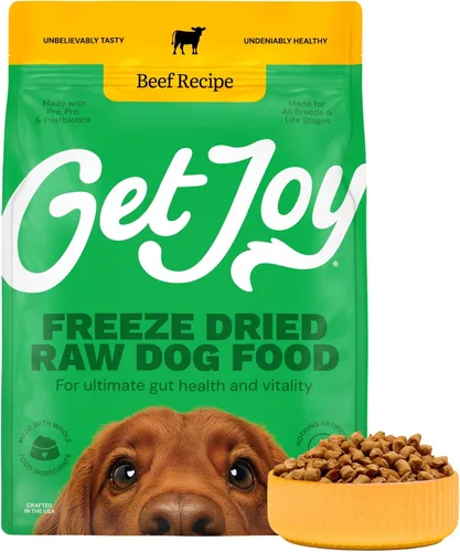 Vista 8 de Get Joy Alimento liofilizado para perros Receta de carne de res con superalimentos para la salud intestinal y la digestión Comida o adorno