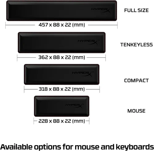 Vista 6 de HyperX Reposamuñecas - Compacto - Gel refrescante - Espuma viscoelástica - Antideslizante, Negro