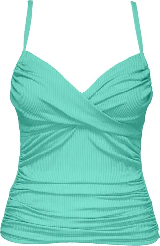 Vista 6 de Sunsets Tankini Simone para mujer Costilla de barra de arena Aqua Mist