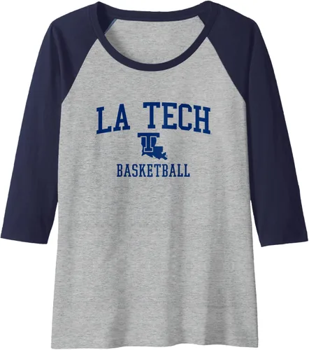Vista 5 de Louisiana Tech Bulldogs - Camiseta de béisbol raglán para baloncesto, Negro