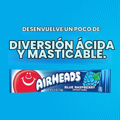 Vista 3 de Airheads Bares, 0.55 onza (Pack de 36) Caramelos Taffy a granel envueltos individualmente, con sabor artificial