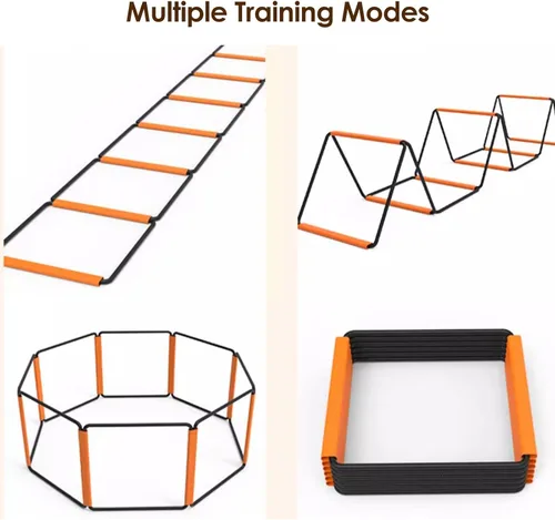 Vista 4 de YXXSDP Entrenamiento de velocidad obstáculos para niños, juego de entrenamiento de obstáculos de agilidad ligero para la escuela, equipo de práctica