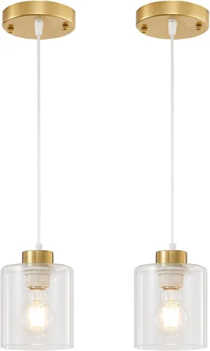 Vista 7 de 1 lámpara colgante de níquel cepillado para isla de cocina, moderna lámpara colgante de granja, lámpara de techo ajustable de 39 pulgadas