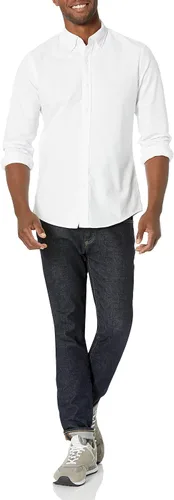 Vista 4 de Tienda Essentials Camisa Oxford de manga larga ajustada para hombre