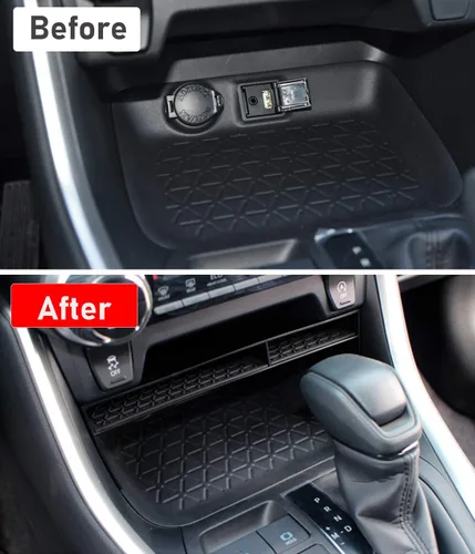 Vista 2 de Jaronx Organizador de consola central compatible con Toyota RAV4 2023 2022 2021 2020, organizador de consola, 2 cajas de almacenamiento secundario +