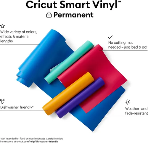 Vista 2 de Cricut Vinilo permanente inteligente para Cricut Explore 3 y Maker 3, crea proyectos de bricolaje, calcomanías, calcomanías y más, para todo