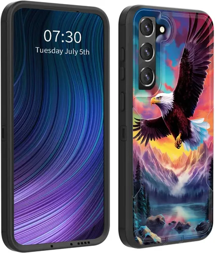 Vista 46 de Funda para Galaxy S23 5G, híbrida de doble capa (tapa a prueba de polvo integrada) (soporte magnético para automóvil) a prueba de golpes, protección