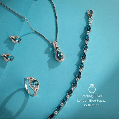 Vista 6 de Peora Tiara apilable de 5 piedras para mujer, plata de ley 925, piedras natales de piedras preciosas naturales, 0.075in de ancho, tallas 5 a 9