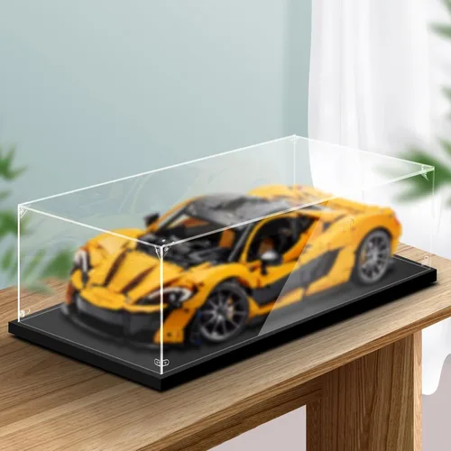 Vista 6 de Vitrina para Lego 1:8 Scale Car 42096 42172 42143 42156 42083 42115 42056 42125 76139 76956, 23.62 x 11.81 x 7.87 pulgadas 7.9 in), a prueba
