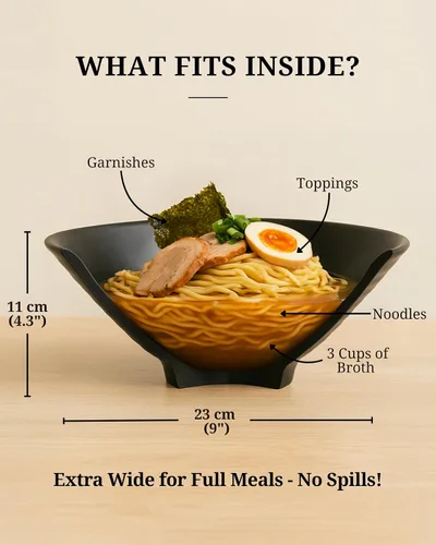 Vista 3 de APEX S.K. 4 juegos (12 piezas) de 57 onzas grandes de fideos japoneses para sopa de fideos de ramen japonés de melamina con cuchara a juego