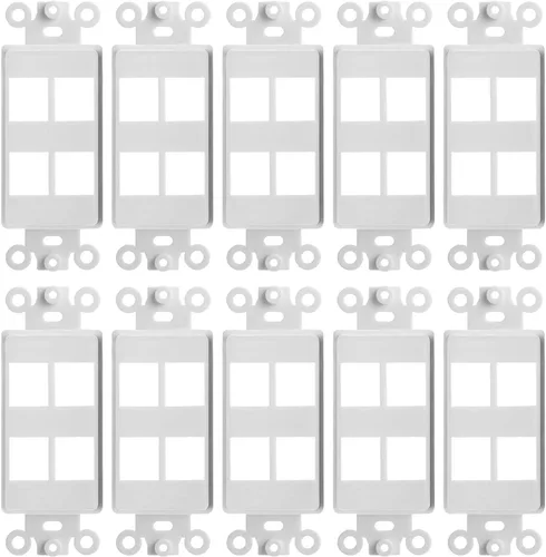 Vista 6 de Cmple Paquete de 10 placas de pared blancas estándar de 1 banda en blanco, panel termoplástico de policarbonato, cubierta GFCI de una sola banda
