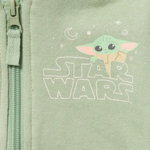 Vista 3 de STAR WARS The Mandalorian The Child - Sudadera con capucha de forro polar con cremallera para bebés y niños pequeños