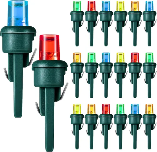 Vista 14 de Honoson 48 bombillas LED de invierno de 0.197 pulgadas de repuesto, gran angular, bombillas LED de invierno, cadena de repuesto, guirnalda de luces