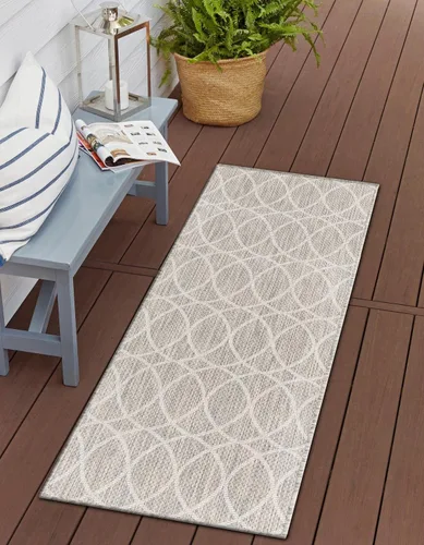 Vista 39 de Unique Loom Outdoor Trellis Collection - Alfombra de área (10 pies, redonda, verde/marfil)
