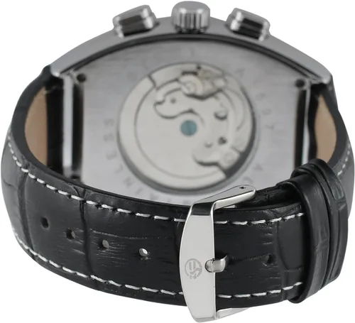 Vista 4 de FORSINING Reloj rectangular de cuerda automática para hombre, con correa de cuero auténtico, Tourbillon