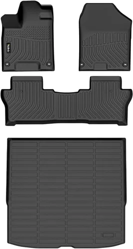 Vista 221 de Tapetes de piso para todo clima y forro de carga con respaldo para Chevrolet Suburban de 7 asientos 2021-2025 / GMC Yukon XL de 7 asientos