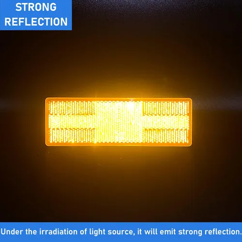 Vista 2 de Reflector - Rectángulo autoadhesivo de seguridad, impermeable, para entrada de buzón de remolque (modelo A/2 unidades, naranja)