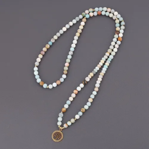 Vista 5 de COAI Árbol de la vida 108 cuentas de Mala collar de pulsera de piedra