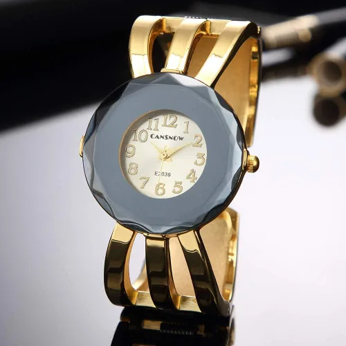 Vista 6 de Gosasa Reloj para mujer, diseño impresionante, banda de metal, tamaño pequeño y mediano, brazalete de vestir, 6 pulgadas, juego de regalo con pulsera