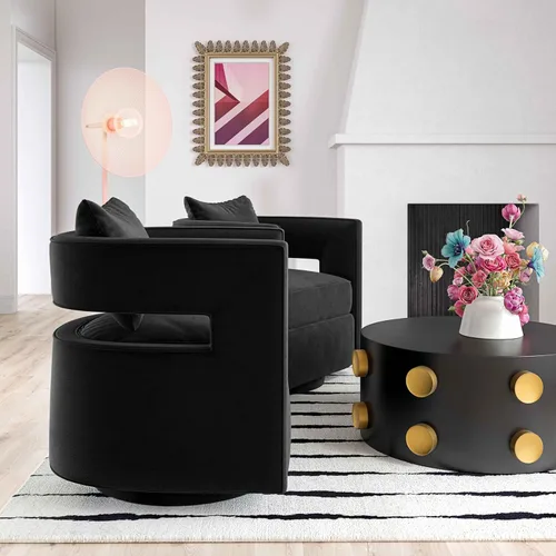 Vista 2 de Tov Furniture Kennedy Silla giratoria (negro)