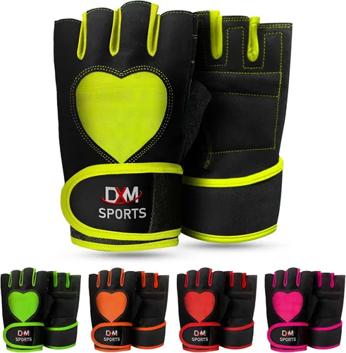 Vista 11 de DXM SPORTS Guantes de entrenamiento para mujer con soporte para muñeca, guantes de levantamiento de pesas para gimnasio, ciclismo, entrenamiento