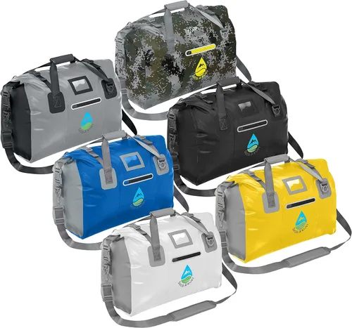 Vista 4 de Skog Å Kust DuffelSak - Bolsa de lona impermeable, 40 L, color blanco
