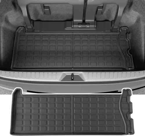 Vista 19 de powoq Alfombrilla de maletero compatible con Kia Carnival 2022-2026, protector de carga con protección para todas las estaciones, alfombrilla