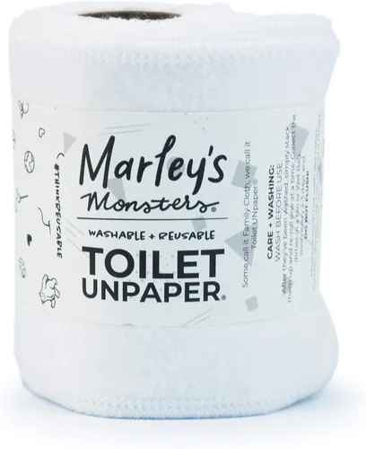 Vista 6 de Marley's Monsters Papel higiénico sin papel – Rollo de 24 unidades, papel higiénico reutilizable – Toallitas absorbentes para bidé, (Cactus)