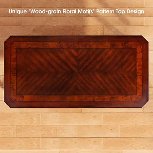 Vista 4 de PADMA HOUSE Mesa de comedor tradicional de madera maciza para 6, 59 pulgadas de largo, mesa rectangular de madera con patas curvas, escritorio