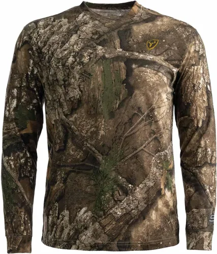 Vista 7 de SCENTBLOCKER Scent Blocker Camisa de manga larga ligera de algodón fusionado, ropa de caza camuflada Mossy Oak Bottomland Original